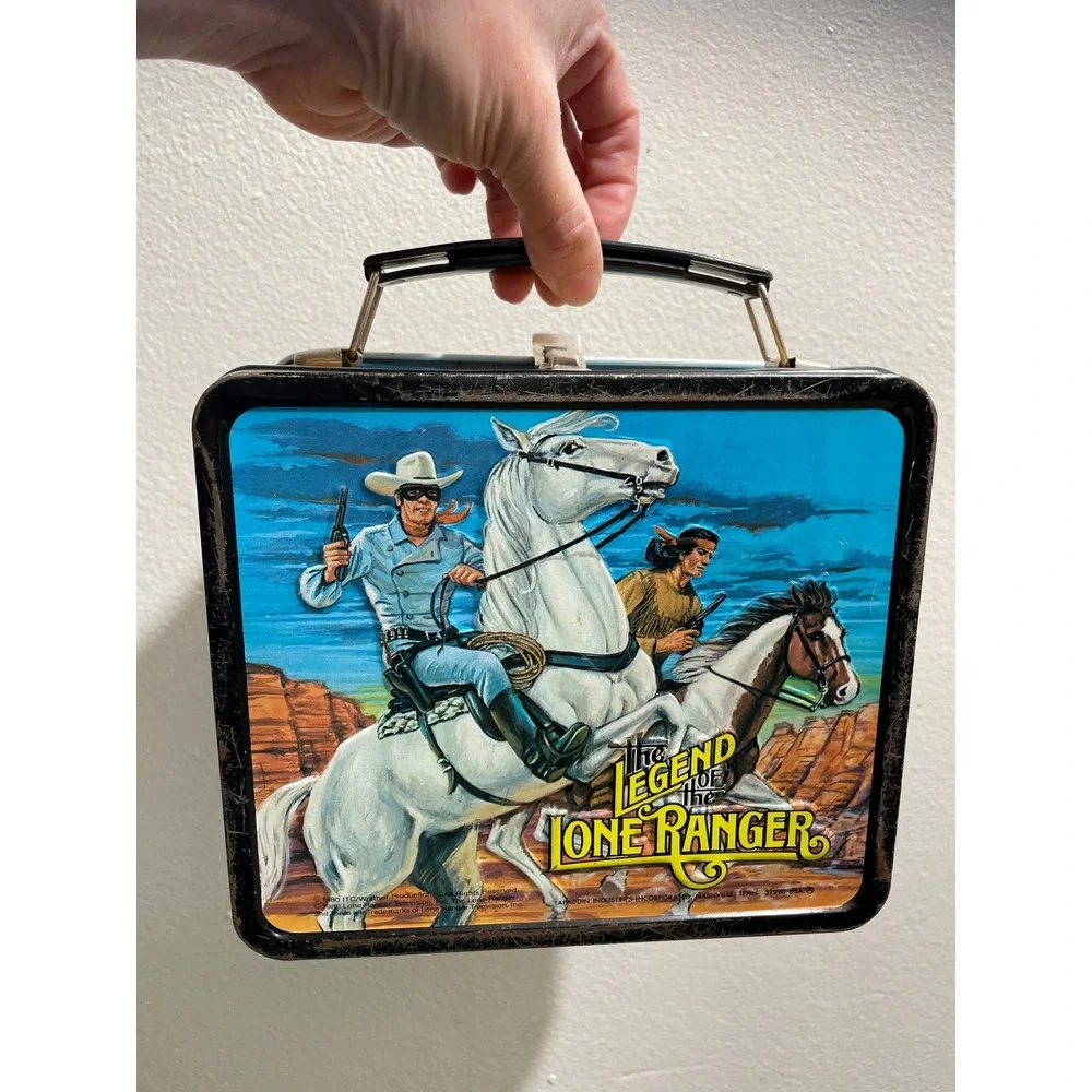Vintage 1980sLone Ranger Metal Lunchbox Western Decor No Thermos Aladdin